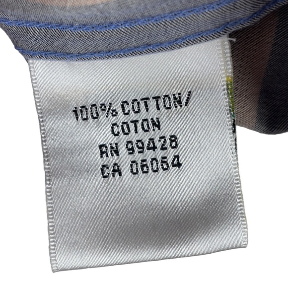 Bugatchi Electric Blue Striped 100% Cotton Long Sleeve Shirt NO Size Tag *LARGE* - Picture 13 of 13